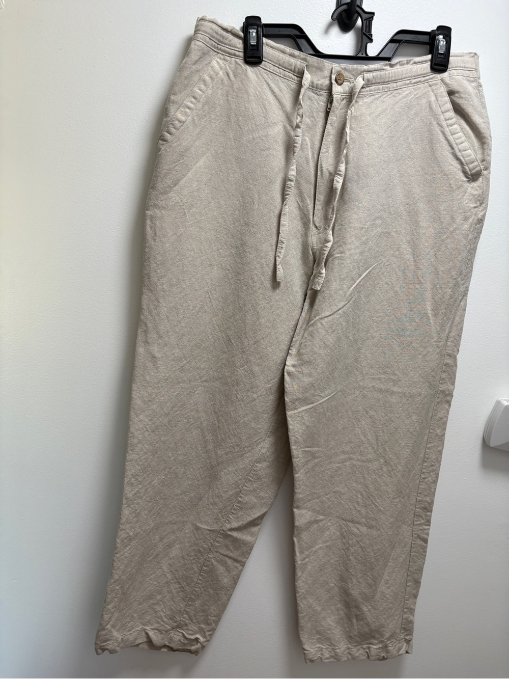 Axis LA | Men or Women Beige Casual Linen Blend Pants Fisherman Coastal Nautical